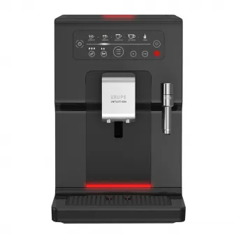 Автоматическая эспрессо-машина KRUPS Intuition EA870810, 15 бар, подсветка, технология Quattro Force, 3 предустановки интенсивности, функция вспенивания молока, функция избранной памяти, черный цвет
