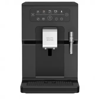 Автоматическая эспрессо-машина KRUPS Intuition EA870810, 15 бар, подсветка, технология Quattro Force, 3 предустановки интенсивности, функция вспенивания молока, функция избранной памяти, черный цвет