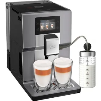 Espressor automat Krups Intuition Preference+ EA875E10, Accesoriu pentru spumarea laptelui, 15 bauturi, Ecran tactil, Tehnologie Quattro Force, Retete favorite, 1450W, Argintiu