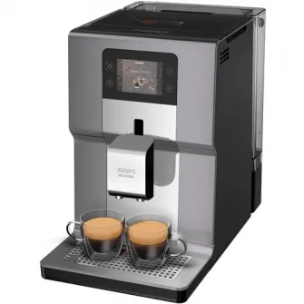 Espressor automat Krups Intuition Preference+ EA875E10, Accesoriu pentru spumarea laptelui, 15 bauturi, Ecran tactil, Tehnologie Quattro Force, Retete favorite, 1450W, Argintiu