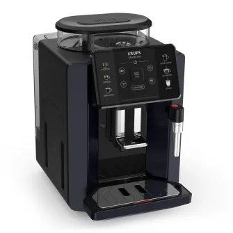 Espressor automat KRUPS Sensation EA910B10, 5 retete,ecran tactil, presiune 15 bari, capacitate rezervor cafea 260g, duza de abur, 1450 W, Sistem Thermoblock Compact, negru  violet