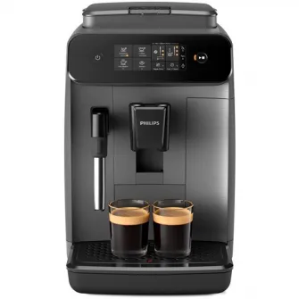 Espressor automat Philips seria 800 EP0824/00, sistem clasic de spumare a laptelui din plastic, 2 varietati de cafea, rasnita ceramica, display intuitiv, posibilitate de ajustare a tariei si a cantitatii de cafea