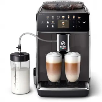 Автоматическая эспрессо-машина Saeco GranAroma SM6580/10, молочная система Latte Duo, напитки 14, цветной TFT-экран, 4 профиля пользователя, фильтр AquaClean, керамическая кофемолка, функция DoubleShot, серый