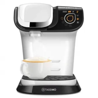 Espressor Bosch Tassimo MY WAY TAS6504, 1500W, 1.3 L, T-Disc, Tehnologie INTELLIBREW, 4 setari de memorie, capsule, Alb/Negru