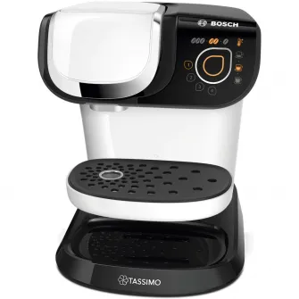Espressor Bosch Tassimo MY WAY TAS6504, 1500W, 1.3 L, T-Disc, Tehnologie INTELLIBREW, 4 setari de memorie, capsule, Alb/Negru