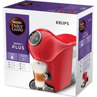 Espressor cu capsule Krups NESCAFÉ Dolce Gusto Genio S KP340510, 1500W, 15 bari, rezervor de 0.8L, Bauturi calde si reci, Rosu