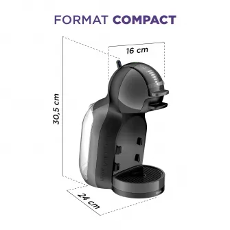 Espressor cu capsule KRUPS NESCAFÉ® Dolce Gusto® Mini Me KP123810, 15 bari presiune, 1500 W, capacitate rezervor 0.8 L, functie Eco, gri