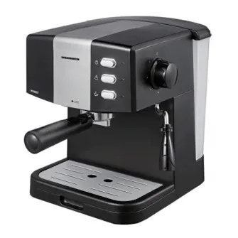 Espressor Heinner HEM-850BKSL, 850 W, 1.5 L, 15 bar, filtru dublu din inox, Negru/Argintiu