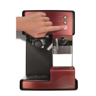 Espressor manual Breville Prima Latte VCF046X-01, 15 bari, 1.5 l, Recipient detasabil lapte 0.3 l, Rosu inchis