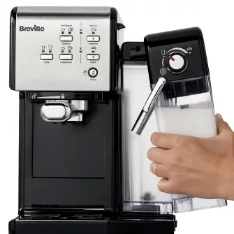Espressor manual Breville VCF108X Prima Latte II, 19 bar, 1.5 L, recipient lapte 0.6 L, Argintiu