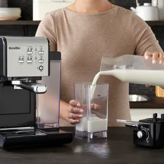 Espressor manual Breville VCF108X Prima Latte II, 19 bar, 1.5 L, recipient lapte 0.6 L, Argintiu