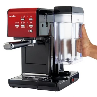 Espressor manual Breville VCF109X Prima Latte II, 19 bar, 1.5 L, recipient lapte 0.6 L, Rosu