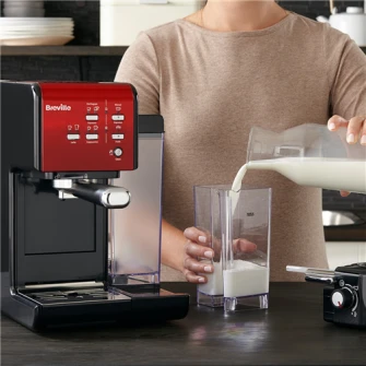 Espressor manual Breville VCF109X Prima Latte II, 19 bar, 1.5 L, recipient lapte 0.6 L, Rosu