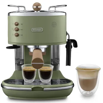 Espressor manual De'Longhi Vintage ECOV311.GR, 15 bar, 1.4 l, Sistem Cappuccino, Verde