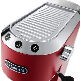 Espressor manual DeLonghi Dedica Style EC 685, 1300 W, 15 Bar, 1.1 l, Slim, Rosu