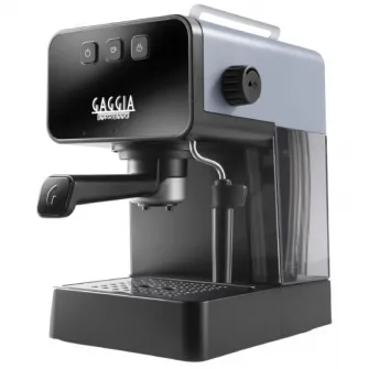 Espressor manual Gaggia Deluxe Grey Black EG2111/64, 15 bar, capacitate rezervor apa 1.2 l, 230V, 1900 W, oprire automata, functie Memo, negru/gri