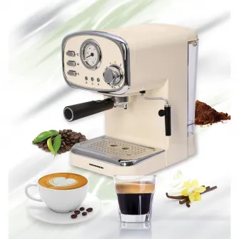Espressor manual Heinner HEM-1100CR, 1100 W, 15 Bar, 1.25 L, Crem