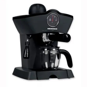 Espressor manual Heinner Retro Effect HEM-200BK, 800W, 3.5bar, capacitate rezervor 0.24L, termometru frontal apa, optiuni preparare: espresso si cappuccino, Negru