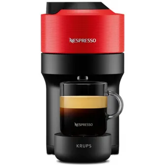 Espressor Nespresso by Krups Vertuo Pop XN920510, 1500W, tehnologie de extractie Centrifuzie, 4 retete de cafea, 0.56 l, rosu