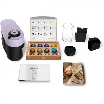 Espressor Nespresso by Krups Vertuo Pop XN9206F0, 1500W, 19 Bar, Centrifusion™, Conectare la telefon, 0.6L, Lilac
