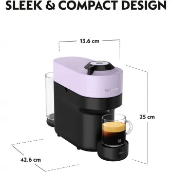 Espressor Nespresso by Krups Vertuo Pop XN9206F0, 1500W, 19 Bar, Centrifusion™, Conectare la telefon, 0.6L, Lilac