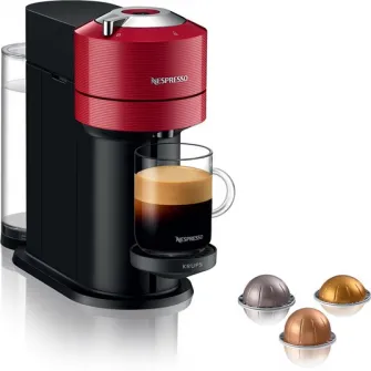 Espressor Nespresso by Krups XN910510 Vertuo Next, 1500W, Tehnologie de extractie Centrifuzie, Conectare la telefon, 1.1L, Rosu + 12 capsule cadou