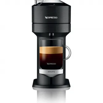 Espressor Nespresso by Krups XN910810 Vertuo Next, 1500W, Tehnologie de extractie Centrifuzie, Conectare la telefon, 1.1L, Negru + 12 capsule cadou