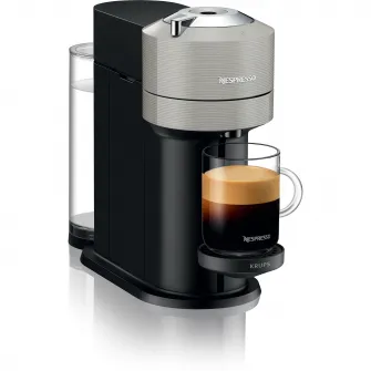Espressor Nespresso by Krups XN910B10 Vertuo Next, 1500W, Tehnologie de extractie Centrifuzie, Conectare la telefon, 1.1L, Gri + 12 capsule cadou