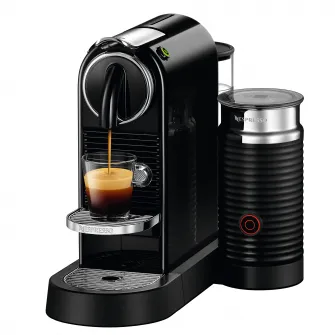 Espressor Nespresso CitiZ & Milk Black D122-EU-BK-NE, 19 bari, 1710 W, 1 l, Negru + 14 capsule cadou