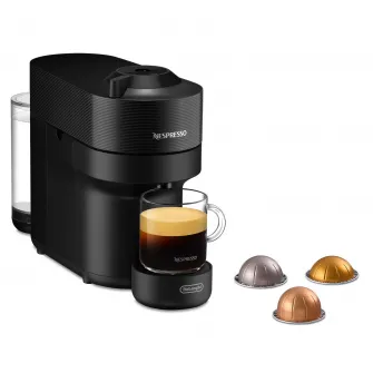 Espressor Nespresso De'Longhi Vertuo Pop ENV90.B, 1260W, Centrifusion™, Conectare la telefon, 0.6L, Negru + set capsule degustare