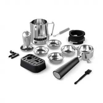 Espressor Philips Barista Brew PSA3228/01 semi-automat cu rasnita conica metalica, 15 dimensiuni de macinare, 15 bari, 1350W, recipient boabe dual de 280 g, sigiliu premium calibrat, vas lapte Temperature Perfection, 450 ml, gri