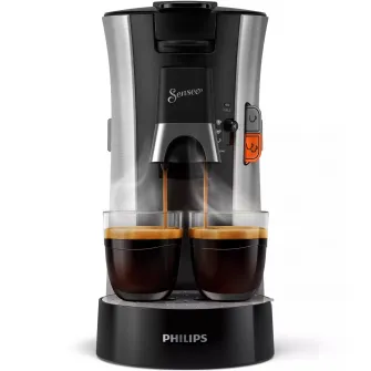 Espressor Philips Senseo Select CSA250/11, Crema Plus, Intensity Plus, Memory Plus, 12 bauturi, 1450 W, Capacitate rezervor apa 0.9 l, Presiune pompa 1 bar, Metalic