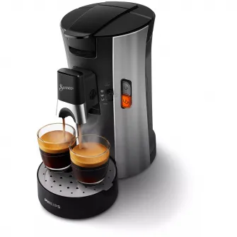 Espressor Philips Senseo Select CSA250/11, Crema Plus, Intensity Plus, Memory Plus, 12 bauturi, 1450 W, Capacitate rezervor apa 0.9 l, Presiune pompa 1 bar, Metalic