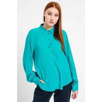 Esprit, Camasa cu terminatie rotunjita, Verde persan, S