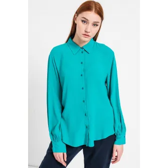 Esprit, Camasa cu terminatie rotunjita, Verde persan, S