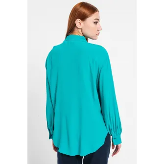 Esprit, Camasa cu terminatie rotunjita, Verde persan, S