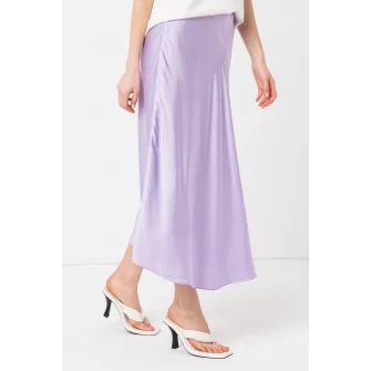 Esprit, Fusta midi cu aspect satinat, Lila, 38