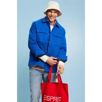 Esprit, Jacheta de bumbac organic cu vatelina subtire, Albastru royal, S