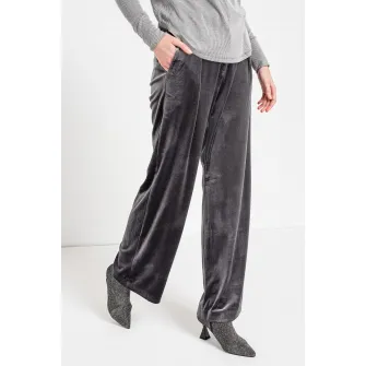 Esprit, Pantaloni de catifea cu croiala ampla, Gri cenusiu, 38-L32