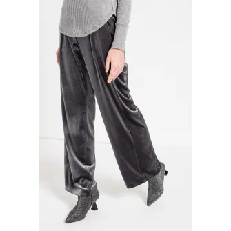 Esprit, Pantaloni de catifea cu croiala ampla, Gri cenusiu, 38-L32