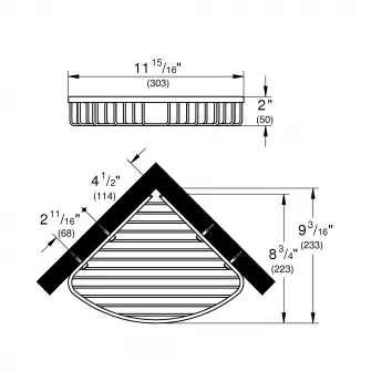 Etajera baie Grohe BauCosmopolitan, fixare ascunsa, 30 cm, Crom