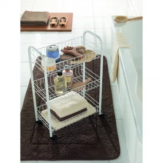 Etajera cu roti Metaltex, 3 rafturi, model Siena, 41x23x63 cm