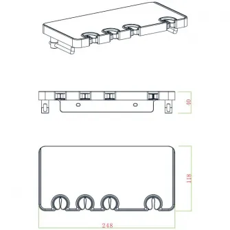 Etajera multifunctionala Aquasanit CONCEPT, suport periute de dinti, otel inoxidabil si ABS alb, montaj cu dibluri si suruburi