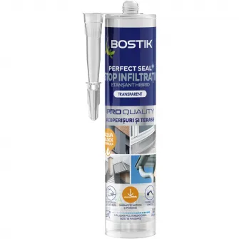 Etansant hibrid Bostik Perfect Seal stop infiltratii, acoperisuri si terase, 290ml, Transparent