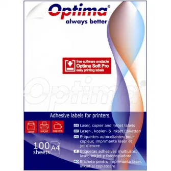 Etichete albe autoadezive Optima 4/A4, 105 x 148 mm, 100 coli/top