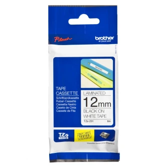 Etichete Brother TZE231 BLACK ON WHITE, 12mm