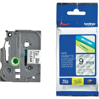 Etichete laminate Brother TZE121 Black on Clear, 9mm