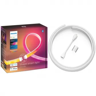Extensie banda LED RGB inteligenta Philips Hue Gradient Lightstrip, 12.3W, 900 lm, lumina alba si colorata, IP20, Silicon, 100 cm