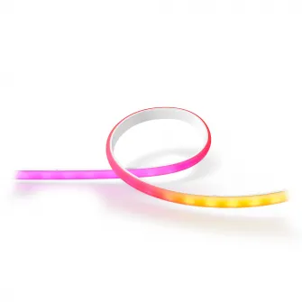 Extensie banda LED RGB inteligenta Philips Hue Gradient Lightstrip, 12.3W, 900 lm, lumina alba si colorata, IP20, Silicon, 100 cm