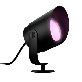 Extensie spot LED RGB pentru exterior Philips Lily XL Hue, 15W (80W), 1050 lm, lumina alba si colorata, IP65, metal, Negru
